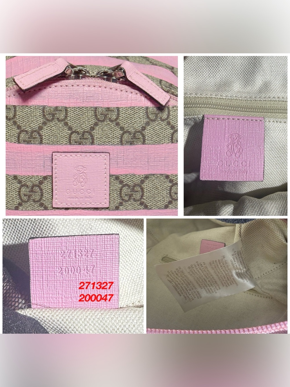 GUCCI w/COA Euc Kids Striped GG Supreme Canvas Backpack - Picture 7 of 17